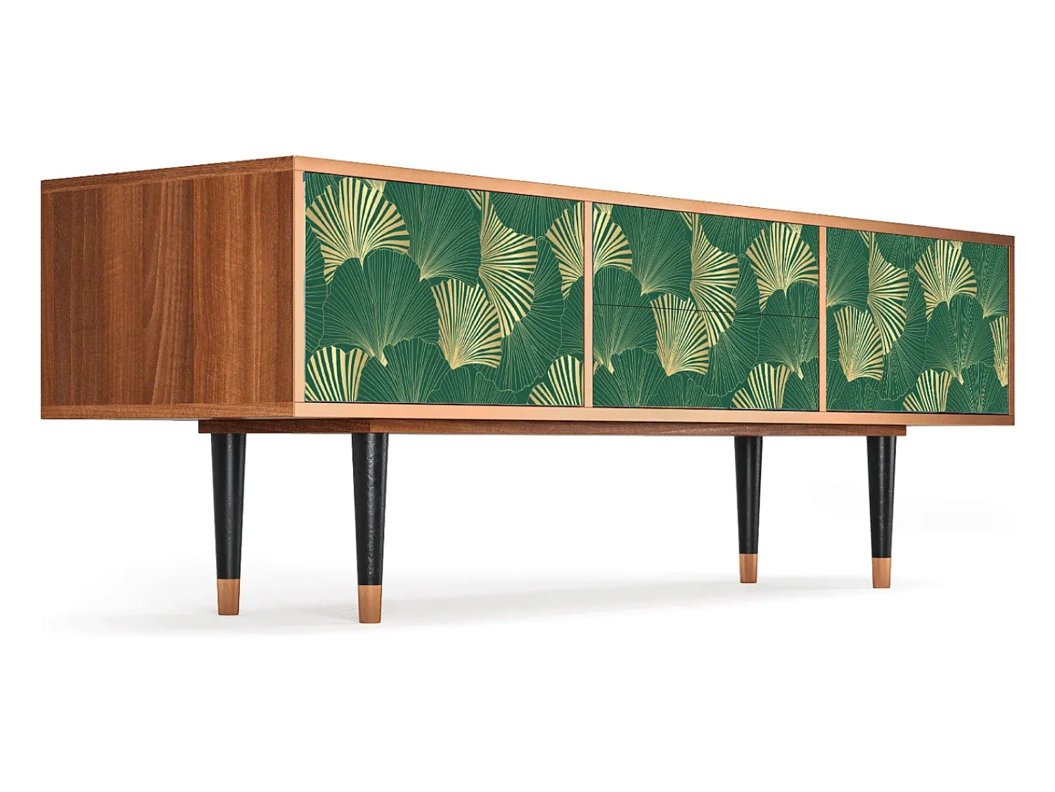 Móvel De Tv| Mueble de TV - 170х59х48 cm - T4 - Gold Ginkgo, Nogueira Castanho