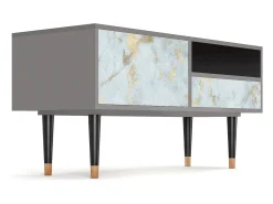 Mueble de TV - 115х59х48 cm - T3 - Golden Waves, Cinza^ Móvel De Tv