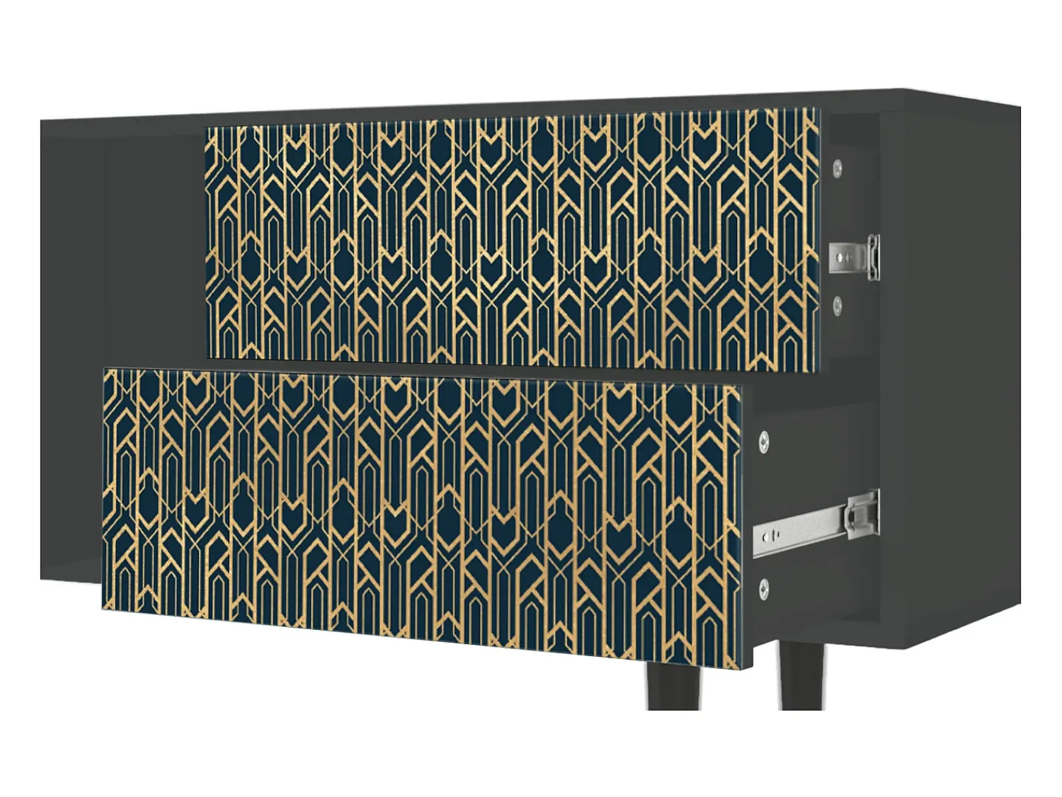 Móvel De Tv* Mueble de TV - 170х69х48 cm - T1 - Golden Empire, Antracite Cinza antracite
