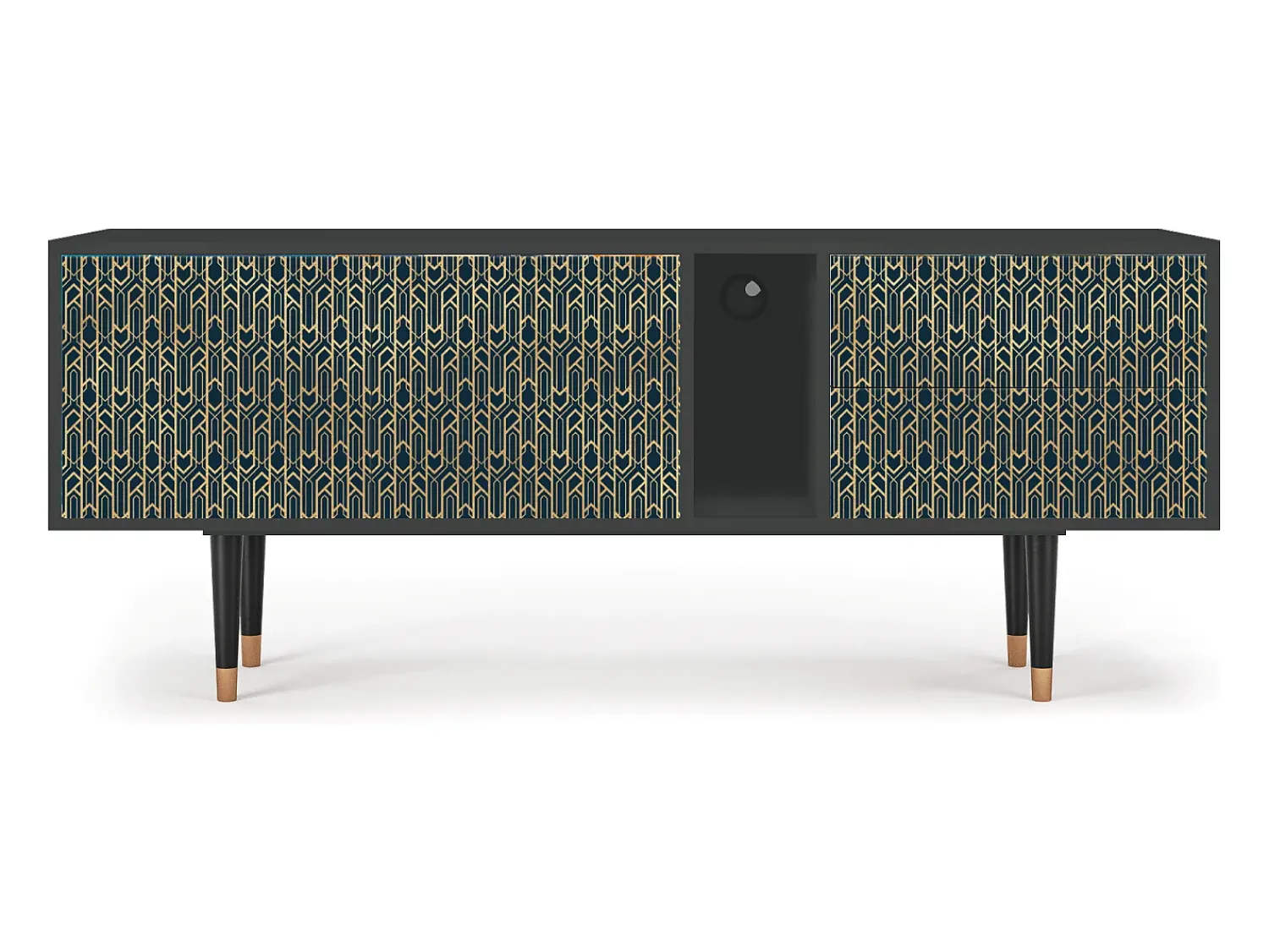 Móvel De Tv* Mueble de TV - 170х69х48 cm - T1 - Golden Empire, Antracite Cinza antracite