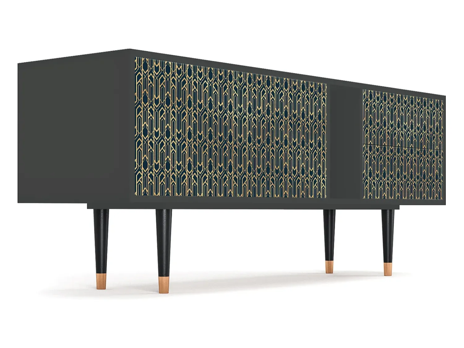 Móvel De Tv* Mueble de TV - 170х69х48 cm - T1 - Golden Empire, Antracite Cinza antracite