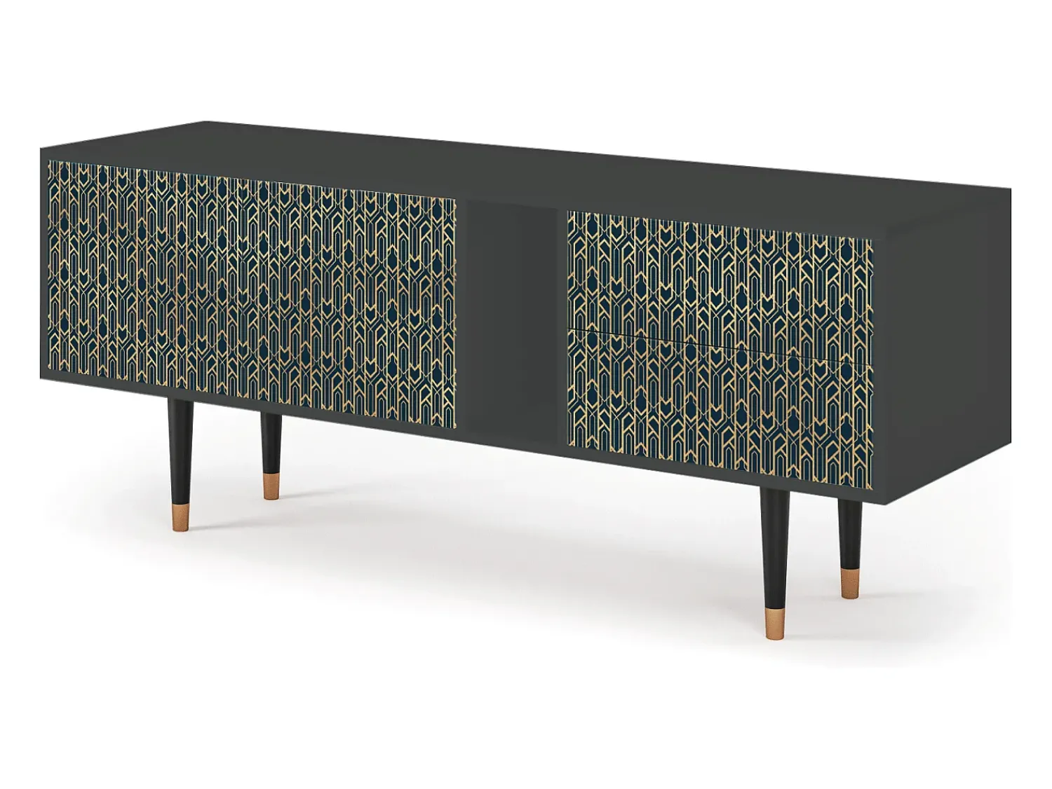 Móvel De Tv* Mueble de TV - 170х69х48 cm - T1 - Golden Empire, Antracite Cinza antracite