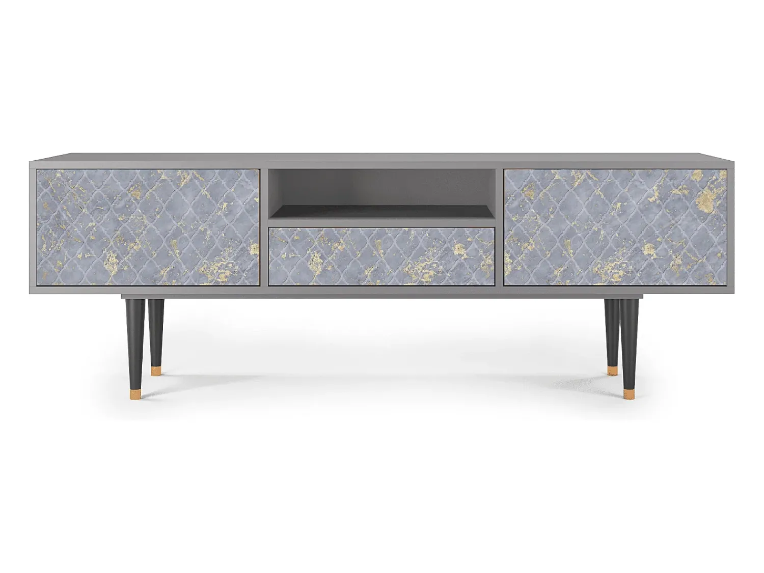 Móvel De Tv* Mueble de TV - 170х59х41 cm - T6 - Golden Smoke, Cinza Cinzento