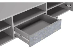 Móvel De Tv* Mueble de TV - 170х59х41 cm - T6 - Golden Smoke, Cinza Cinzento