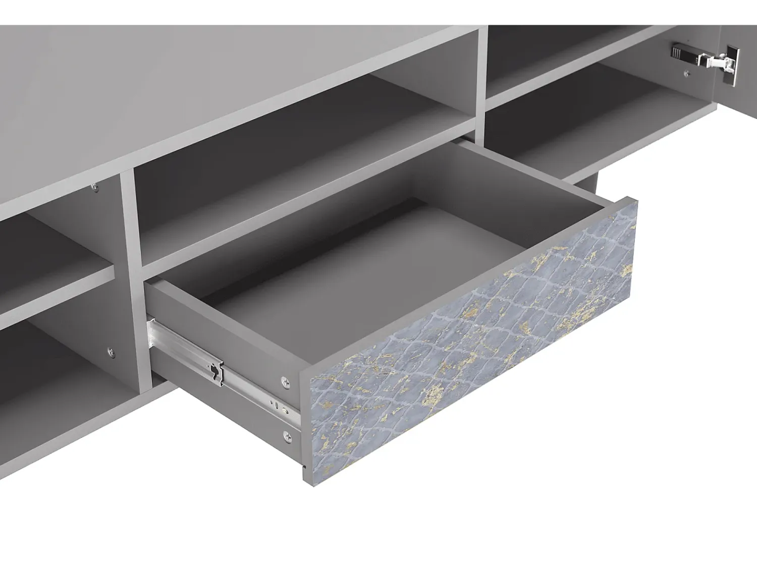 Móvel De Tv* Mueble de TV - 170х59х41 cm - T6 - Golden Smoke, Cinza Cinzento