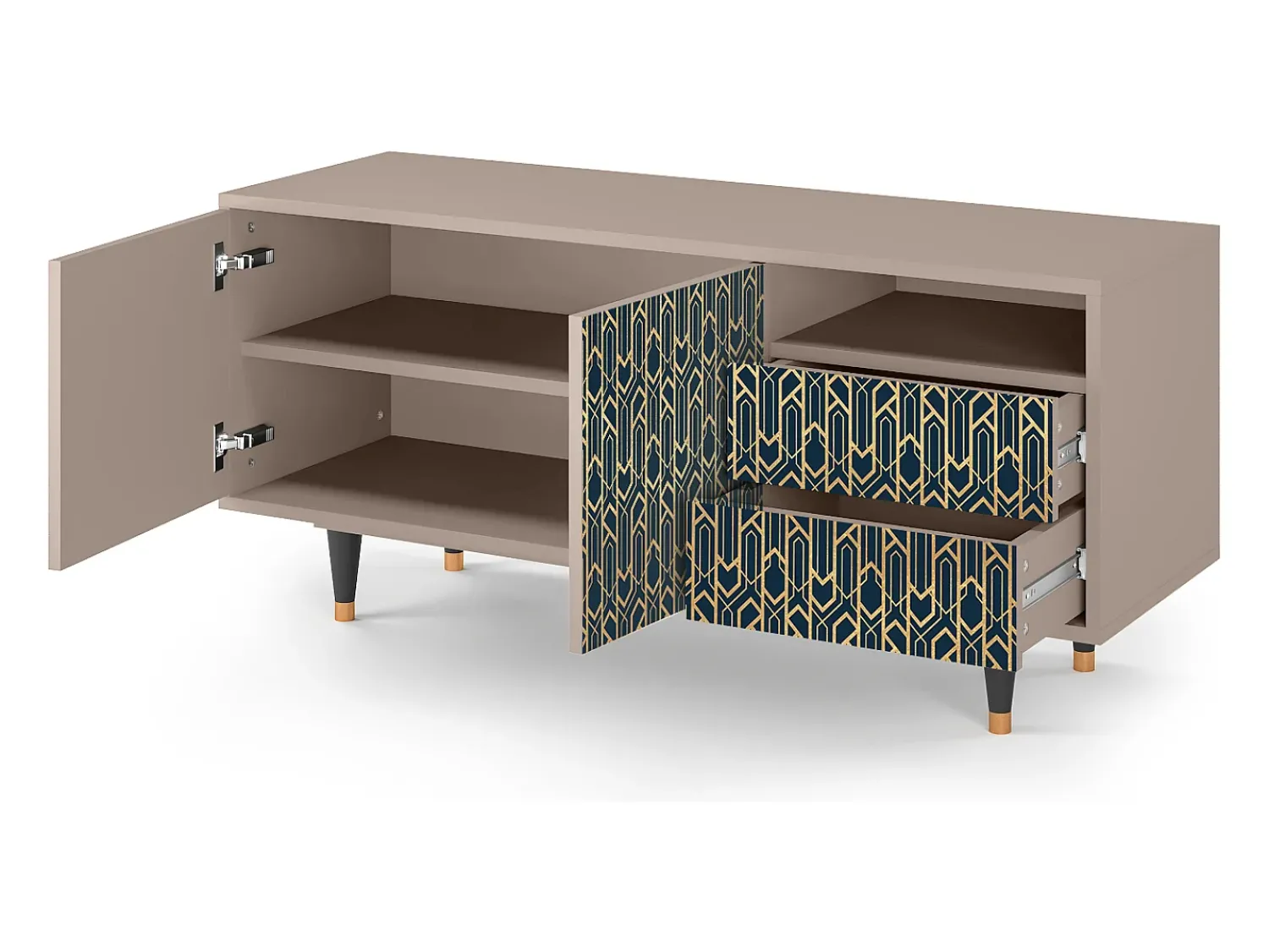 Mueble de TV - 125х56х41 cm - T7 - Golden Empire, Latte^ Móvel De Tv