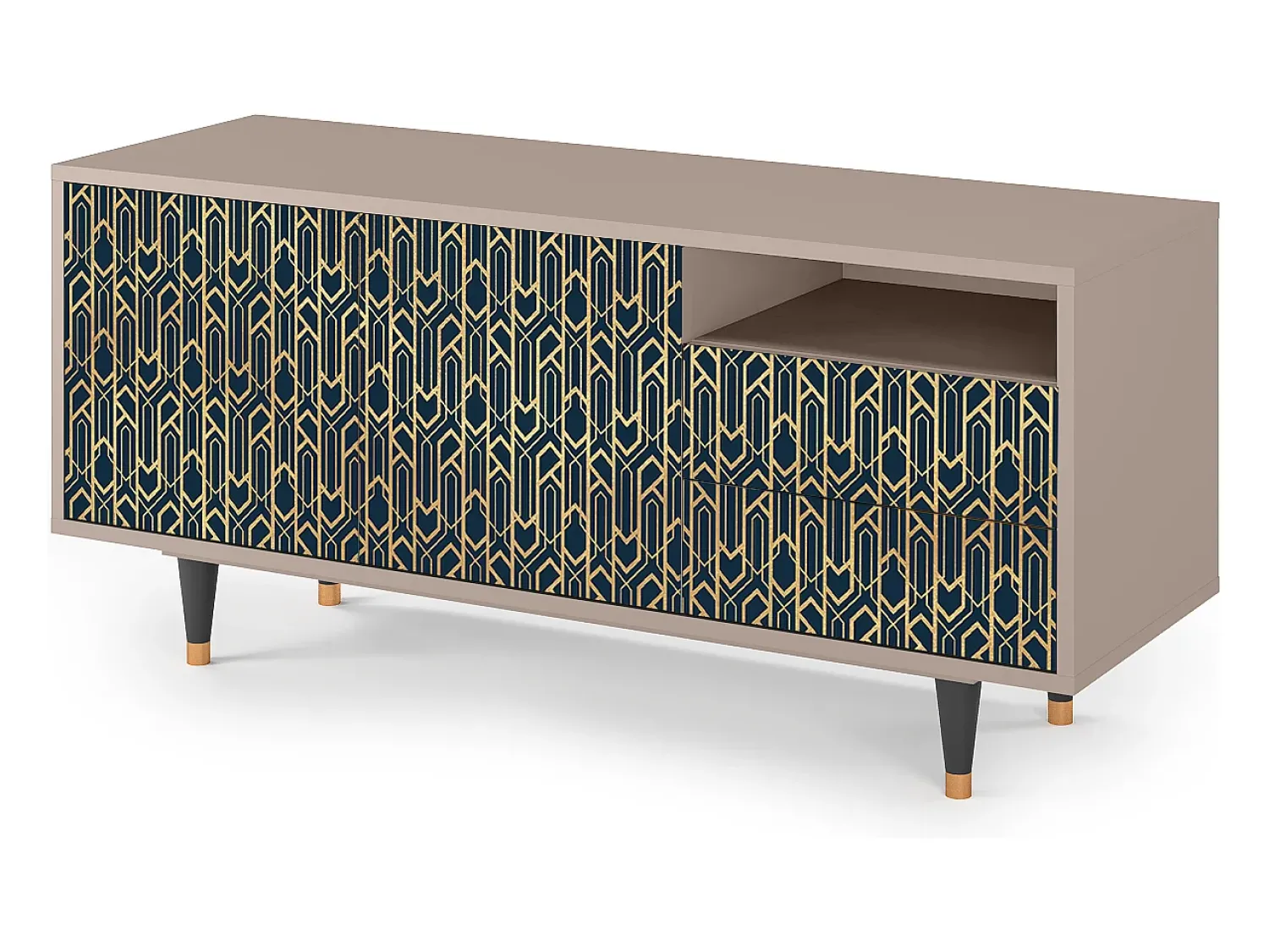 Mueble de TV - 125х56х41 cm - T7 - Golden Empire, Latte^ Móvel De Tv