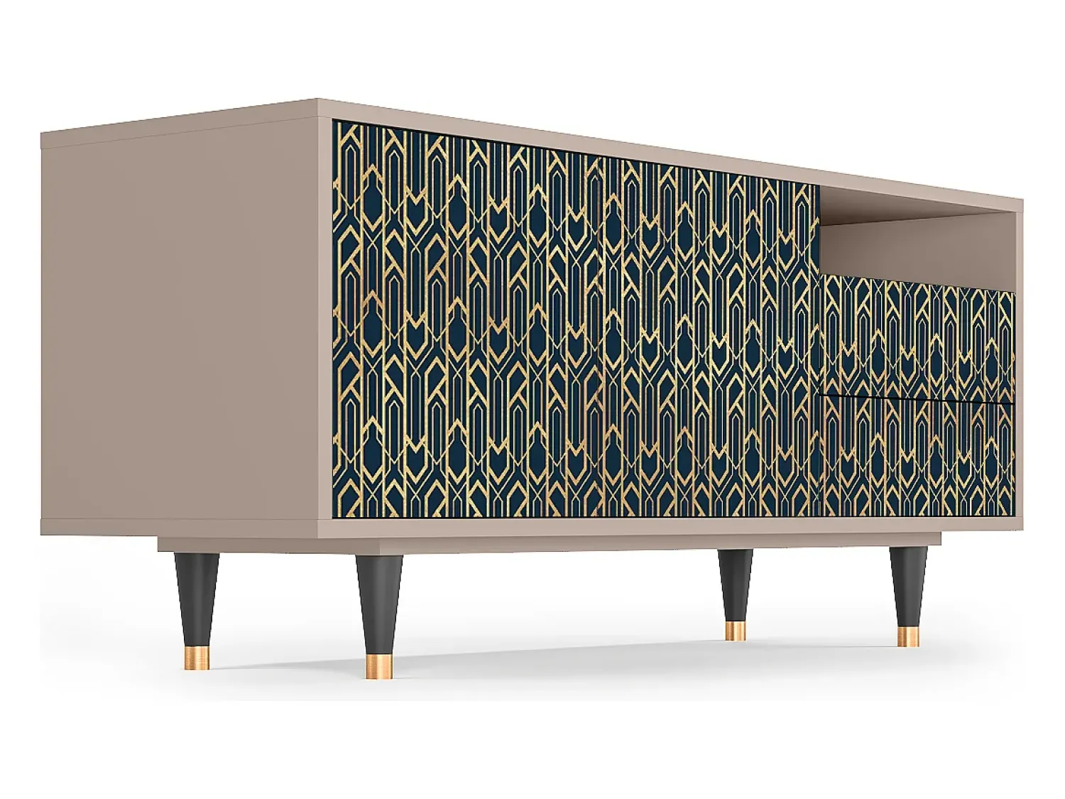 Mueble de TV - 125х56х41 cm - T7 - Golden Empire, Latte^ Móvel De Tv
