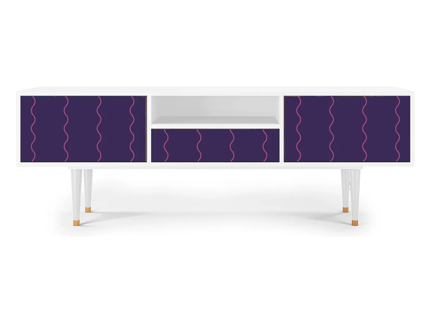New Mueble de TV - 170х59х41 cm - T6 - Grape Maccaroni, Branco Bege