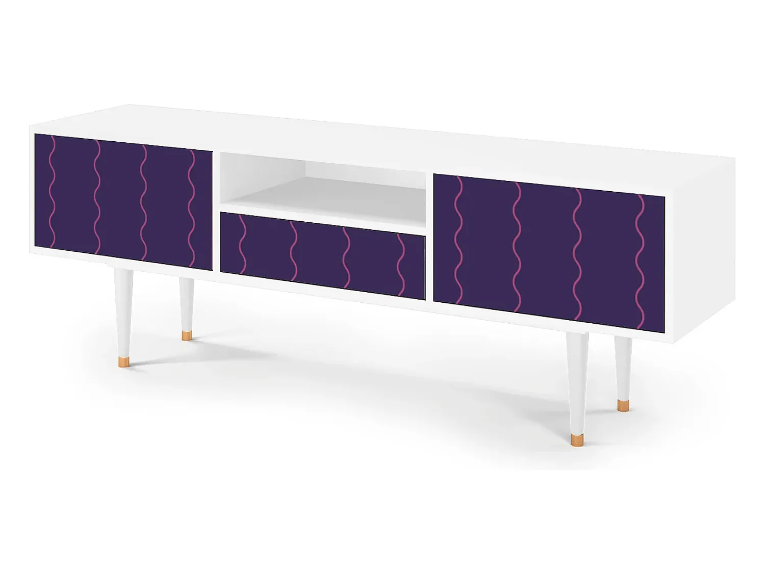 New Mueble de TV - 170х59х41 cm - T6 - Grape Maccaroni, Branco Bege