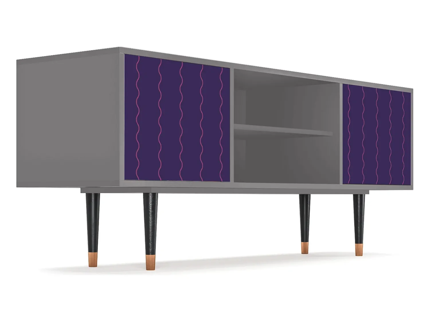Móvel De Tv| Mueble de TV - 170х69х48 cm - T2 - Grape Maccaroni, Cinza Cinzento
