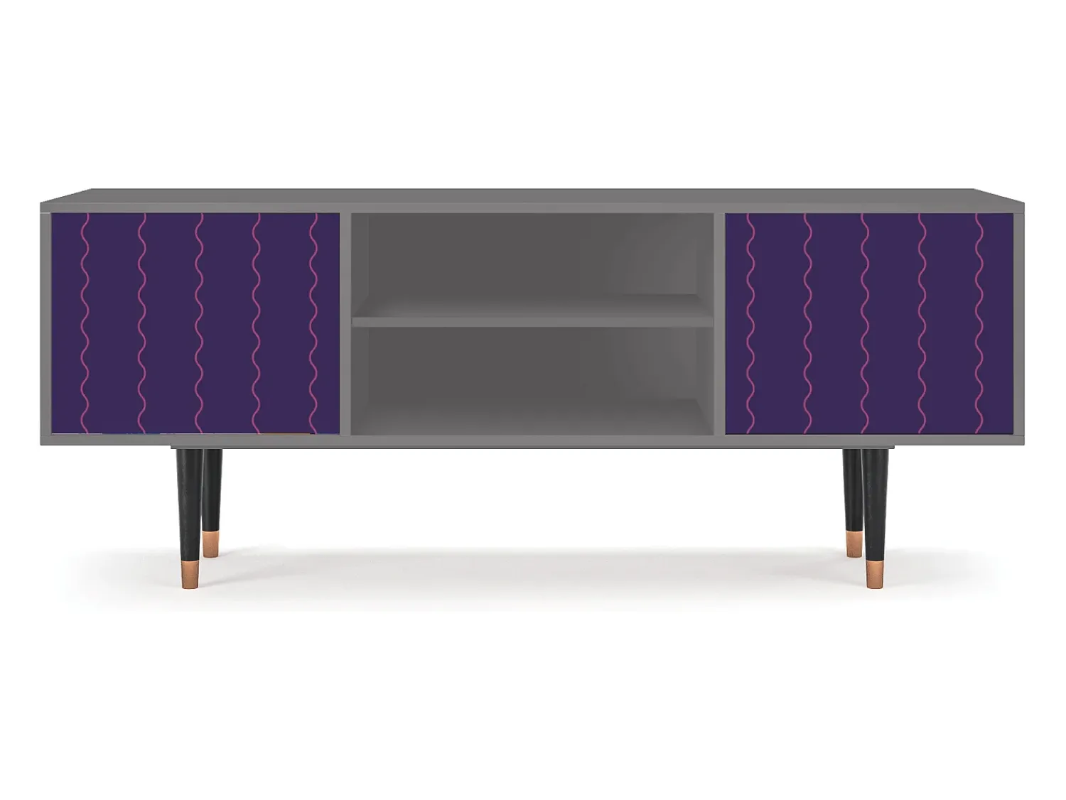 Móvel De Tv| Mueble de TV - 170х69х48 cm - T2 - Grape Maccaroni, Cinza Cinzento