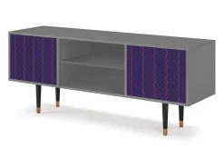 Móvel De Tv| Mueble de TV - 170х69х48 cm - T2 - Grape Maccaroni, Cinza Cinzento