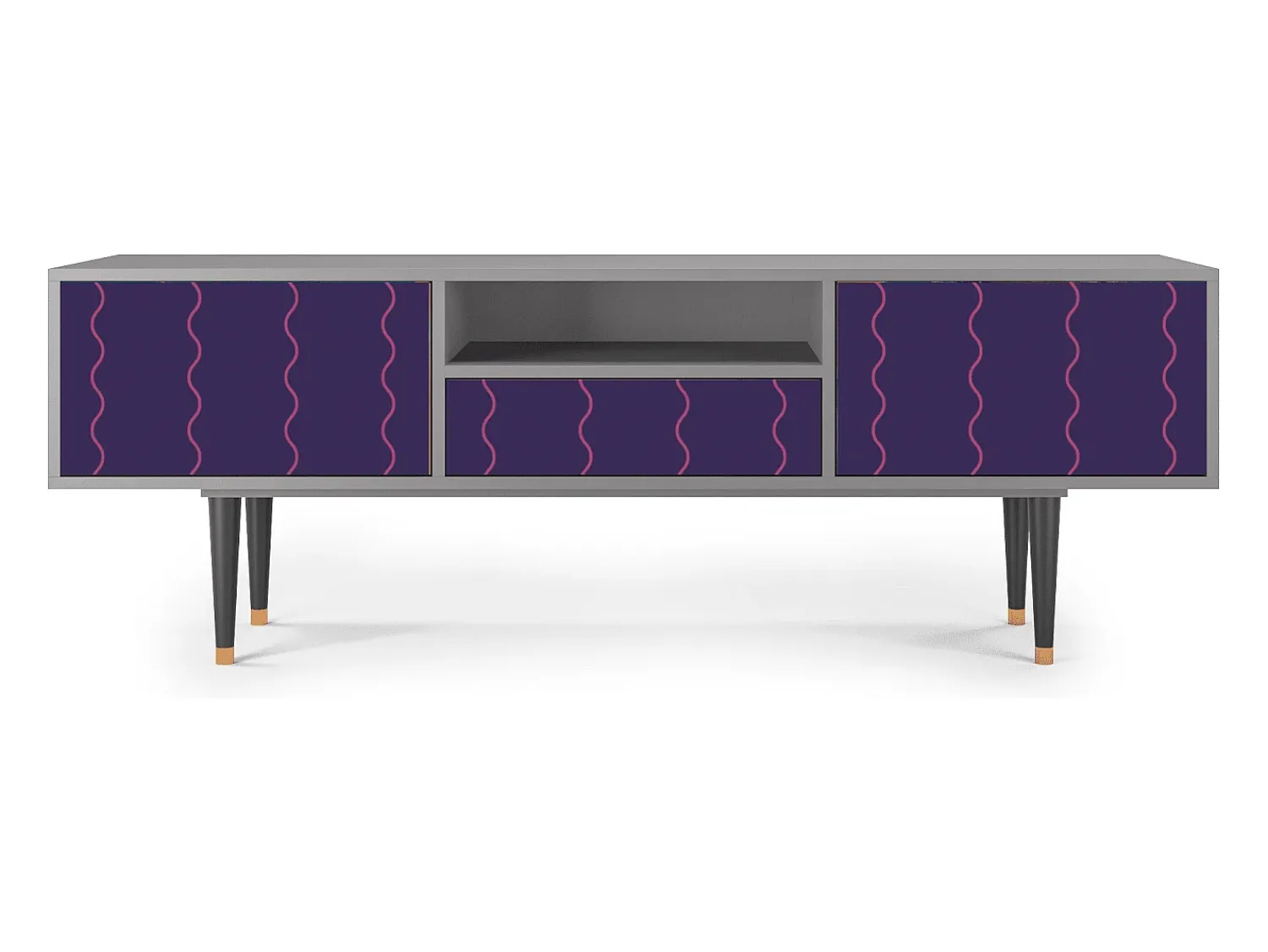 Móvel De Tv* Mueble de TV - 170х59х41 cm - T6 - Grape Maccaroni, Cinza Cinzento