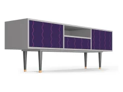 Móvel De Tv* Mueble de TV - 170х59х41 cm - T6 - Grape Maccaroni, Cinza Cinzento