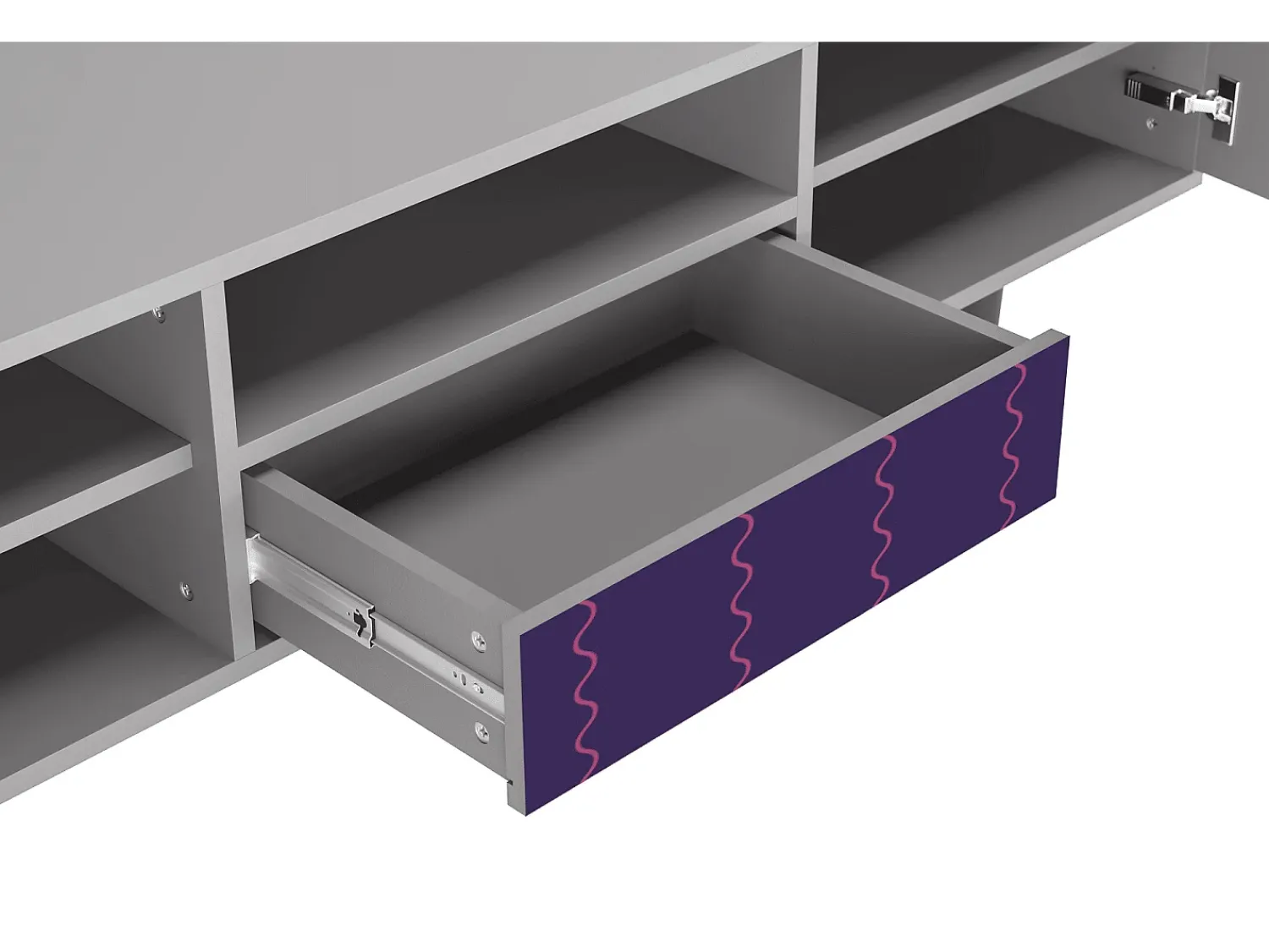 Móvel De Tv* Mueble de TV - 170х59х41 cm - T6 - Grape Maccaroni, Cinza Cinzento