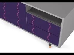 Mueble de TV - 125х56х41 cm - T7 - Grape Maccaroni, Cinza^ Móvel De Tv