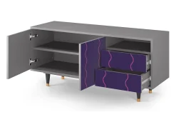 Mueble de TV - 125х56х41 cm - T7 - Grape Maccaroni, Cinza^ Móvel De Tv