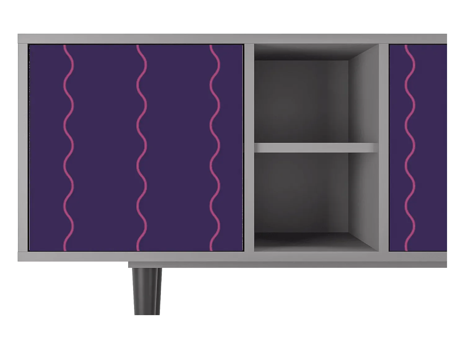 Móvel De Tv| Mueble de TV - 150х69х41 cm - T5 - Grape Maccaroni, Cinza Cinzento