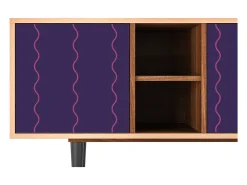 Móvel De Tv| Mueble de TV - 150х69х41 cm - T5 - Grape Maccaroni, Nogueira Castanho