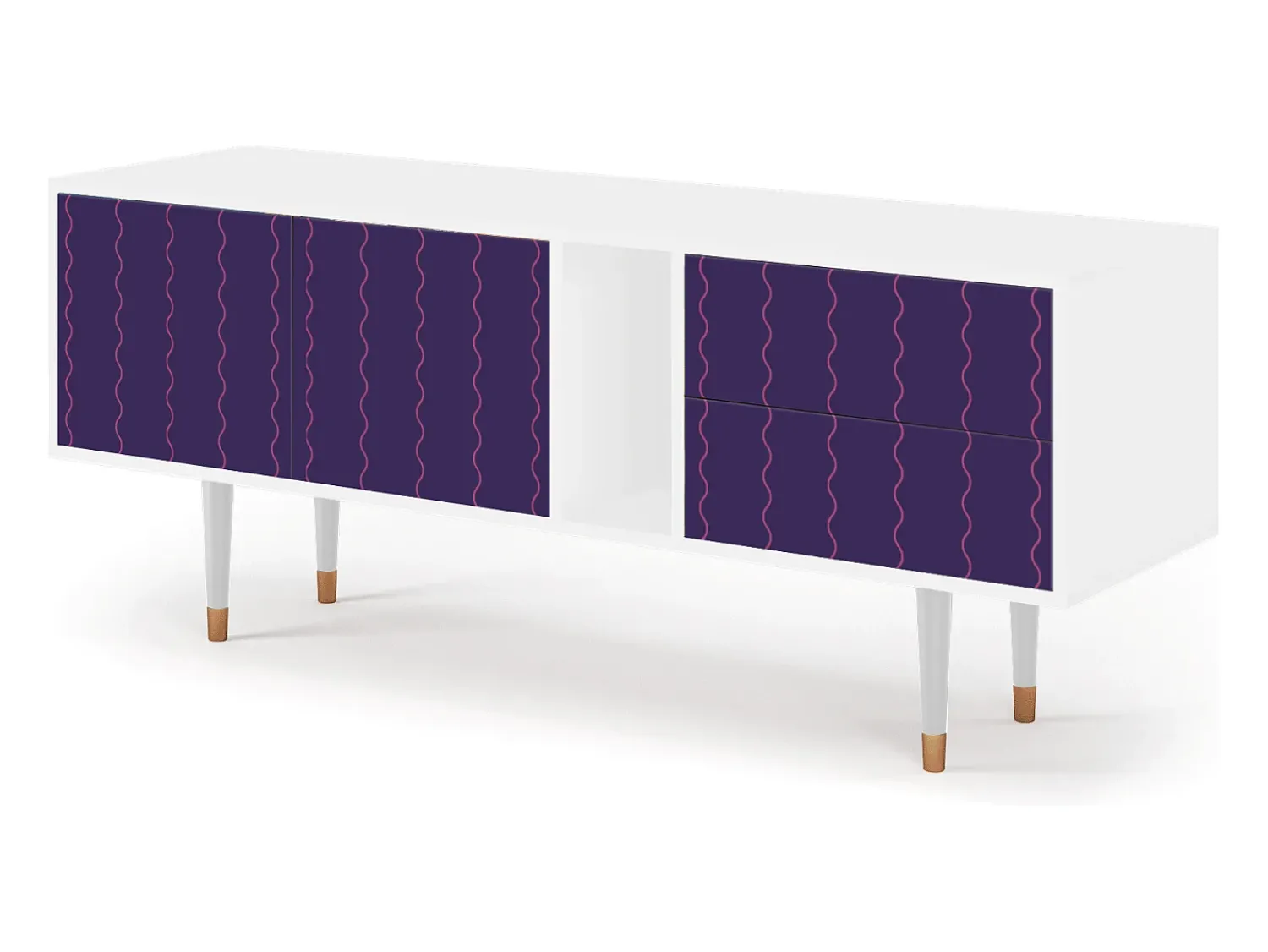 Discount Mueble de TV - 170х69х48 cm - T1 - Grape Maccaroni, Branco Bege
