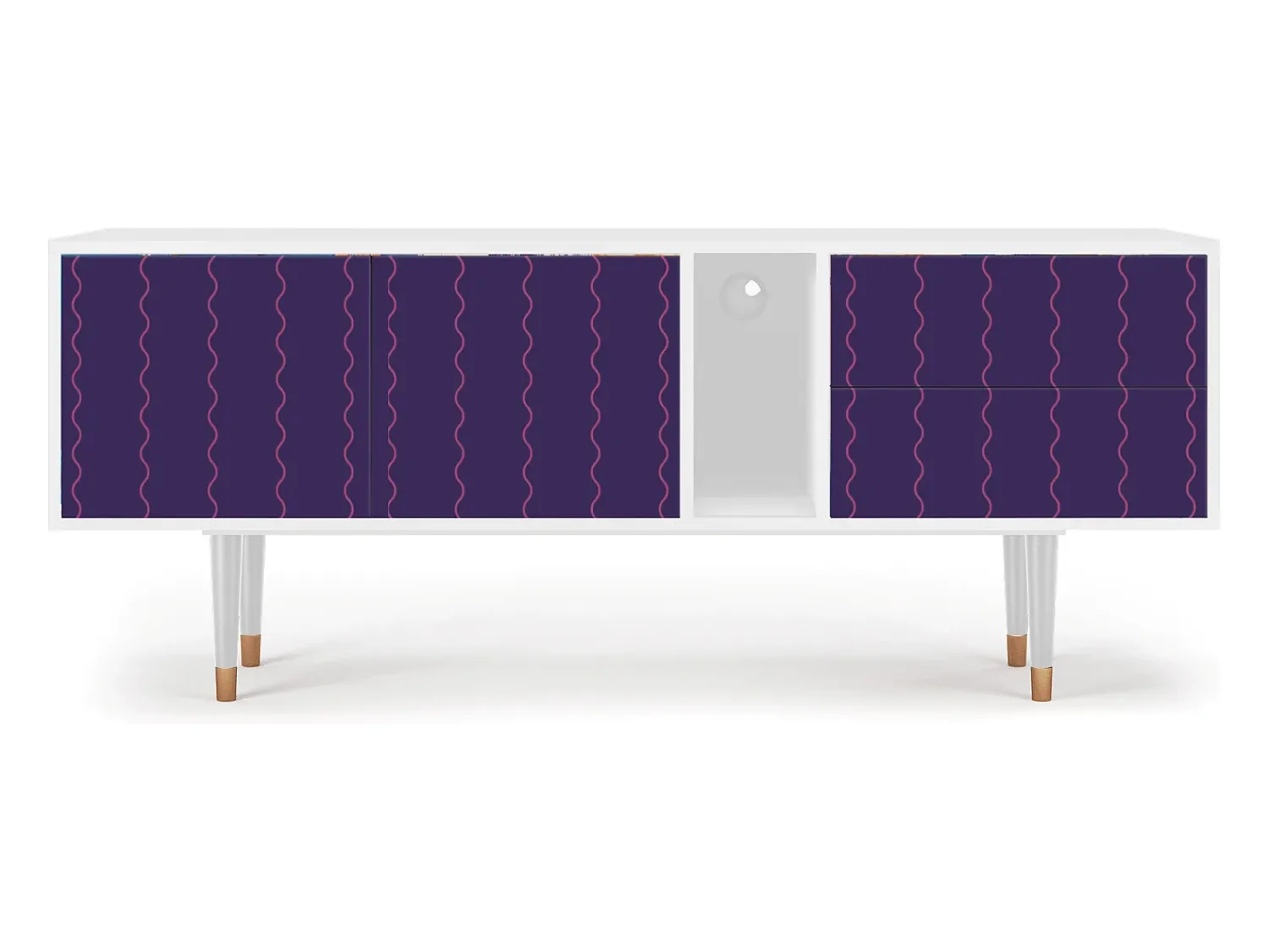 Discount Mueble de TV - 170х69х48 cm - T1 - Grape Maccaroni, Branco Bege