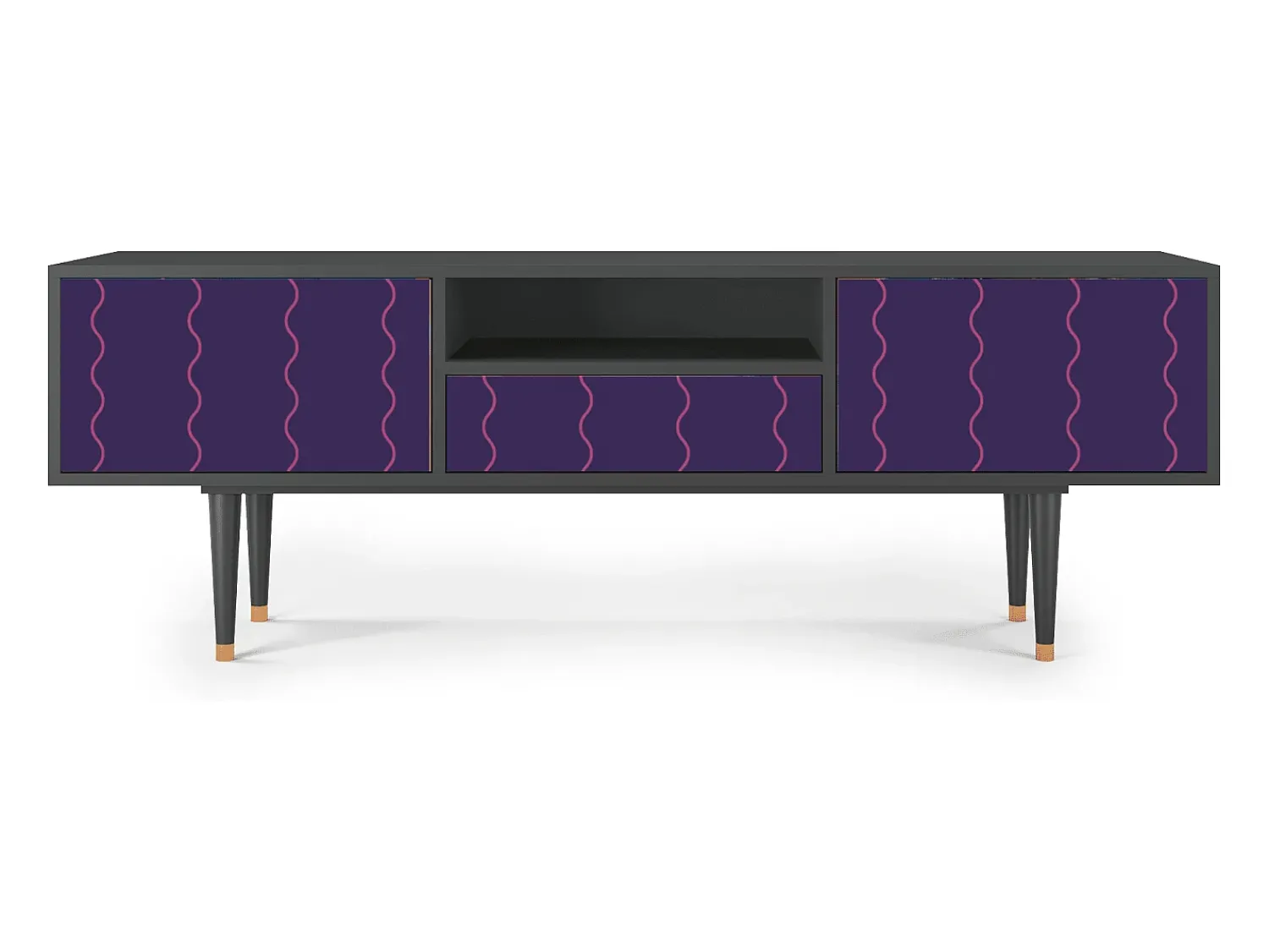 Móvel De Tv* Mueble de TV - 170х59х41 cm - T6 - Grape Maccaroni, Antracite Cinza antracite