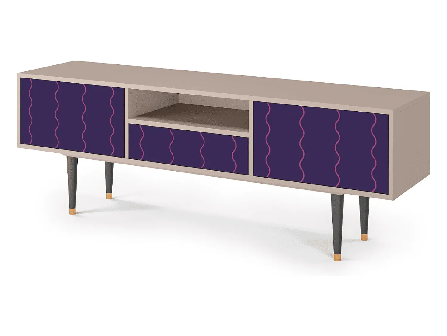 Móvel De Tv* Mueble de TV - 170х59х41 cm - T6 - Grape Maccaroni, Latte Bege