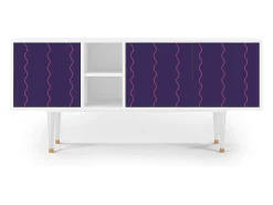Móvel De Tv| Mueble de TV - 150х69х41 cm - T5 - Grape Maccaroni, Branco Bege