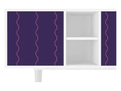 Móvel De Tv| Mueble de TV - 150х69х41 cm - T5 - Grape Maccaroni, Branco Bege
