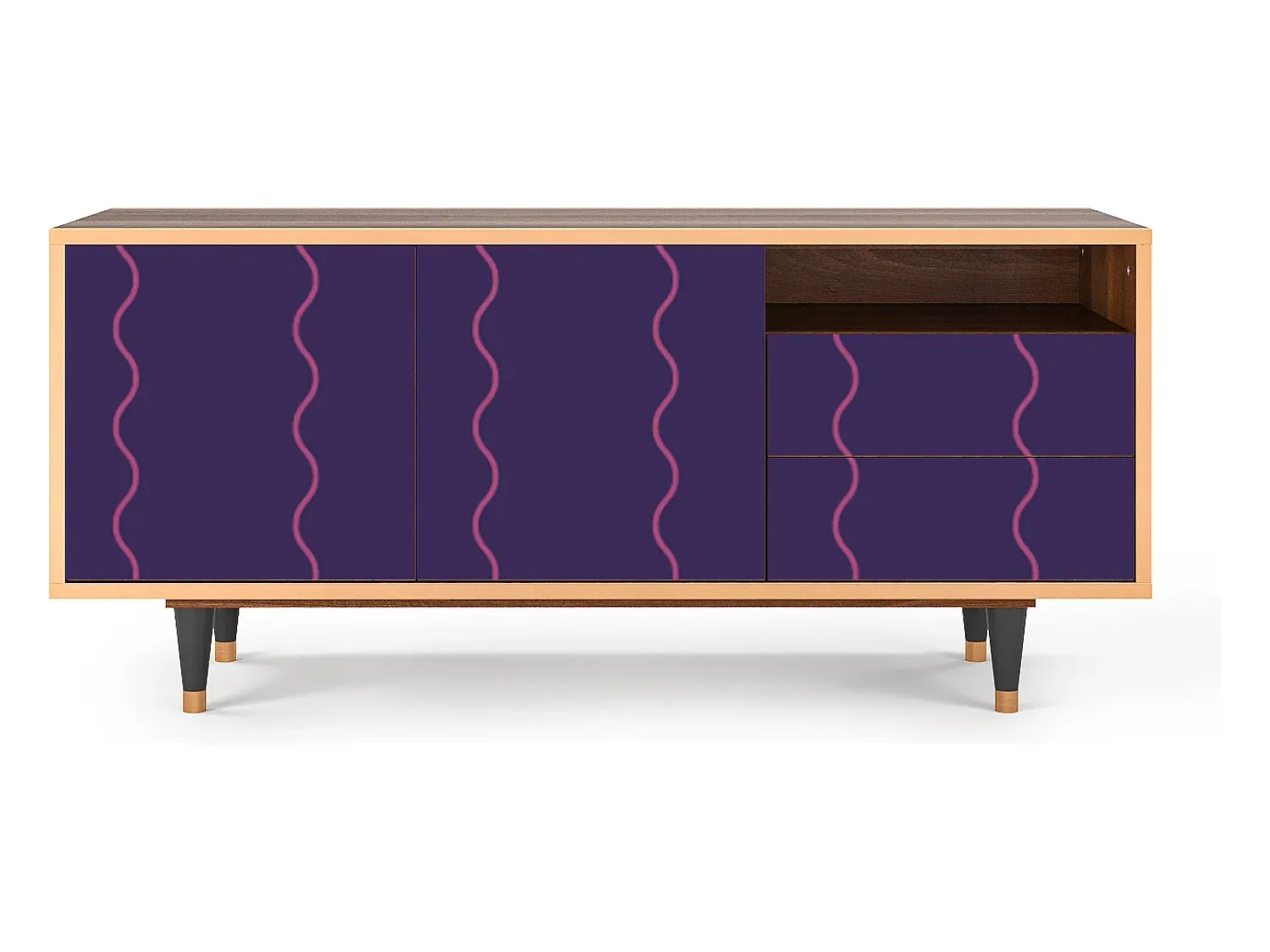 Mueble de TV - 125х56х41 cm - T7 - Grape Maccaroni, Nogueira^ Móvel De Tv