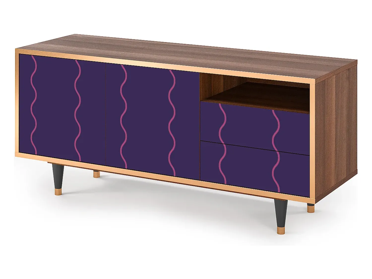 Mueble de TV - 125х56х41 cm - T7 - Grape Maccaroni, Nogueira^ Móvel De Tv