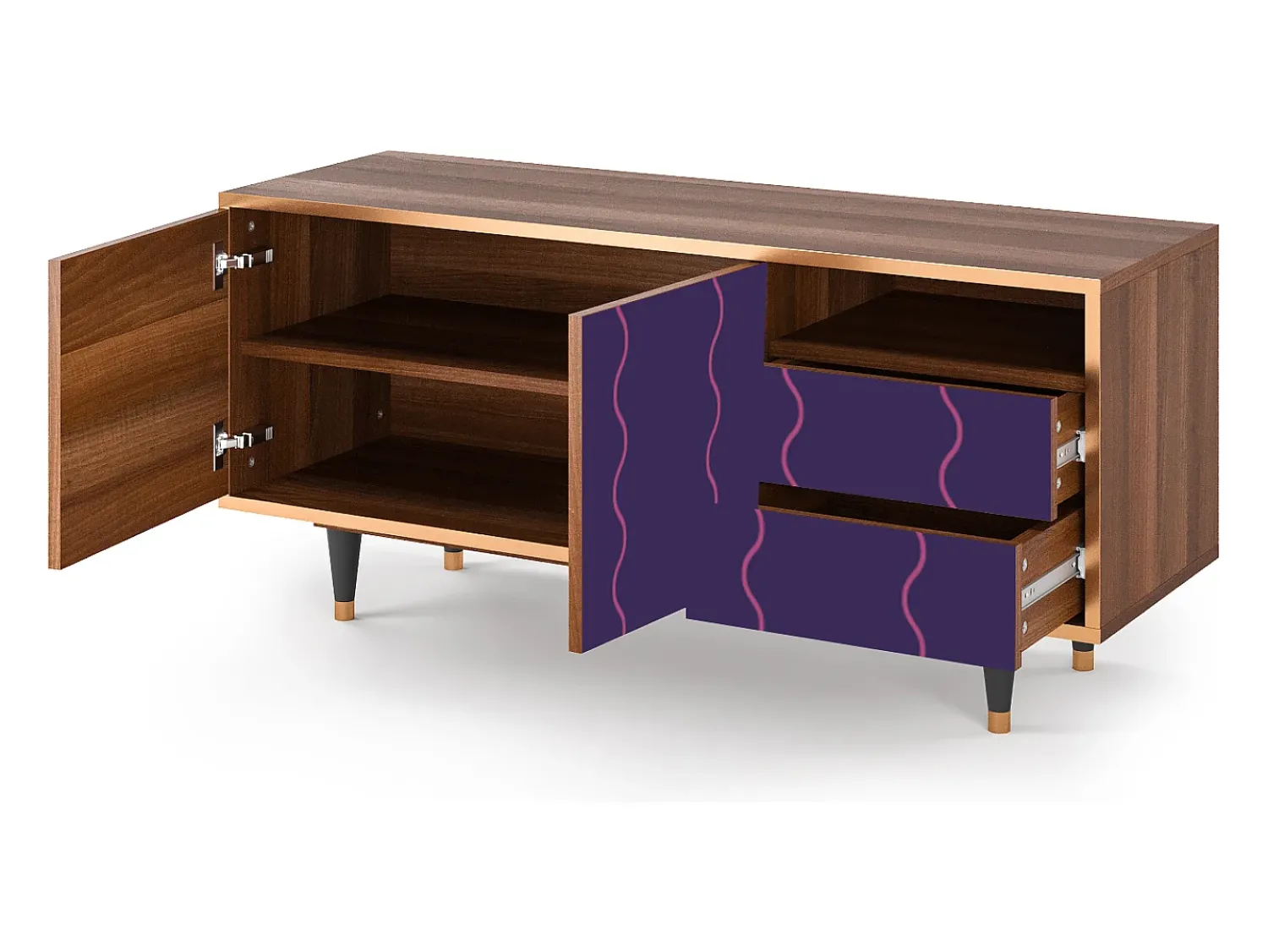 Mueble de TV - 125х56х41 cm - T7 - Grape Maccaroni, Nogueira^ Móvel De Tv