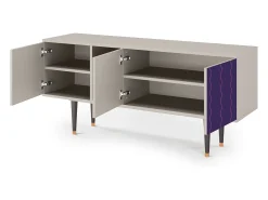 Móvel De Tv| Mueble de TV - 150х69х41 cm - T5 - Grape Maccaroni, Areia Bege