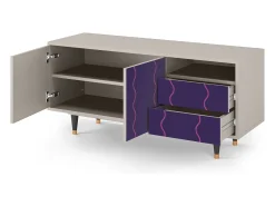 Móvel De Tv* Mueble de TV - 125х56х41 cm - T7 - Grape Maccaroni, Areia Bege