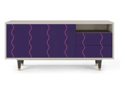 Móvel De Tv* Mueble de TV - 125х56х41 cm - T7 - Grape Maccaroni, Areia Bege