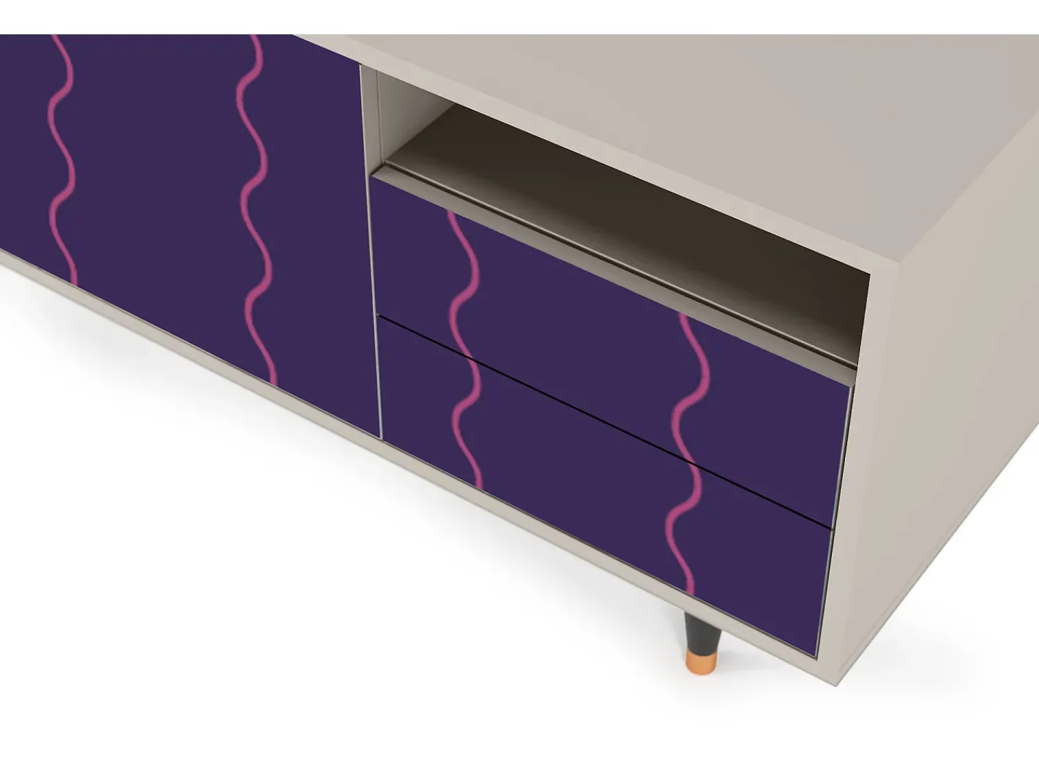 Móvel De Tv* Mueble de TV - 125х56х41 cm - T7 - Grape Maccaroni, Areia Bege