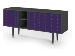 Móvel De Tv* Mueble de TV - 150х69х41 cm - T5 - Grape Maccaroni, Antracite Cinza antracite