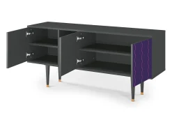 Móvel De Tv* Mueble de TV - 150х69х41 cm - T5 - Grape Maccaroni, Antracite Cinza antracite