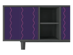 Móvel De Tv* Mueble de TV - 150х69х41 cm - T5 - Grape Maccaroni, Antracite Cinza antracite