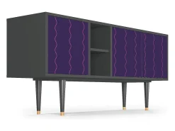 Móvel De Tv* Mueble de TV - 150х69х41 cm - T5 - Grape Maccaroni, Antracite Cinza antracite