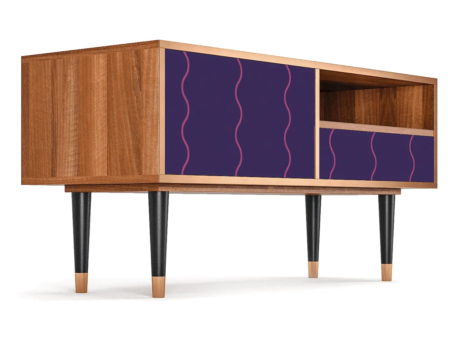Mueble de TV - 115х59х48 cm - T3 - Grape Maccaroni, Nogueira^ Móvel De Tv