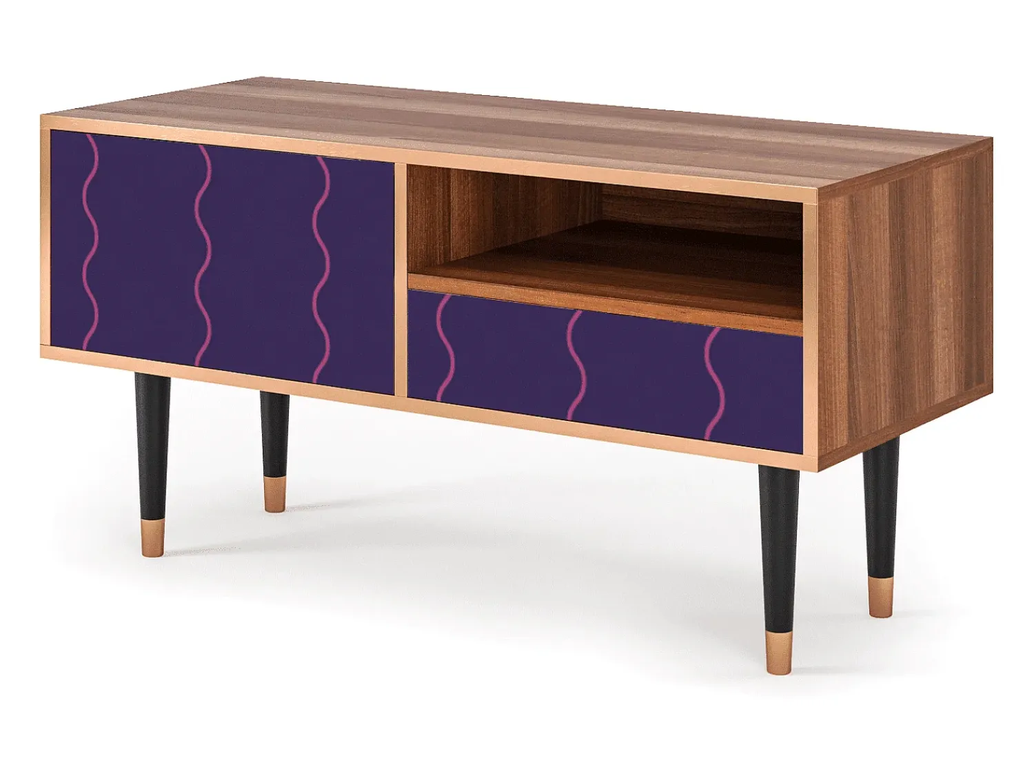 Mueble de TV - 115х59х48 cm - T3 - Grape Maccaroni, Nogueira^ Móvel De Tv