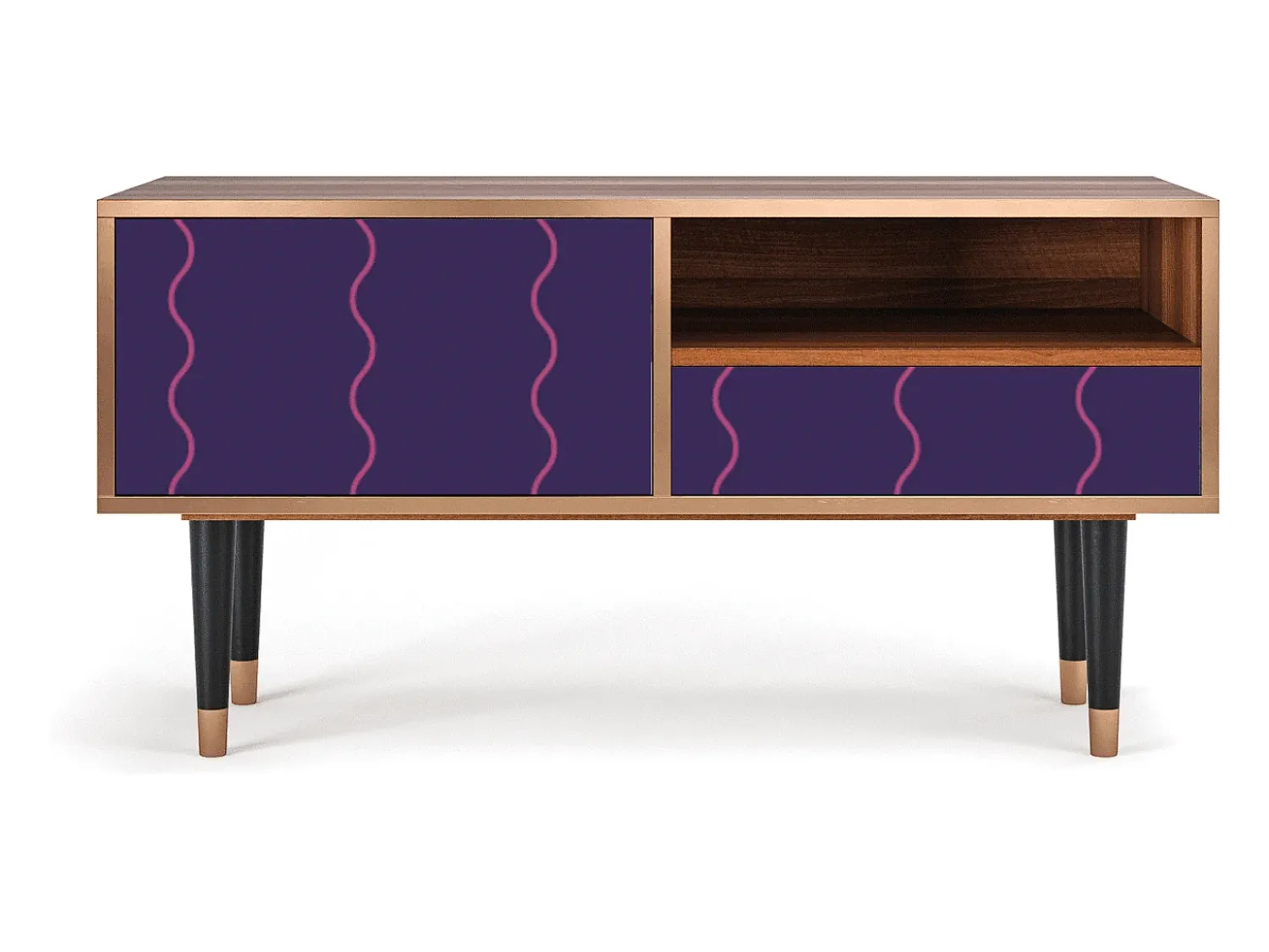 Mueble de TV - 115х59х48 cm - T3 - Grape Maccaroni, Nogueira^ Móvel De Tv