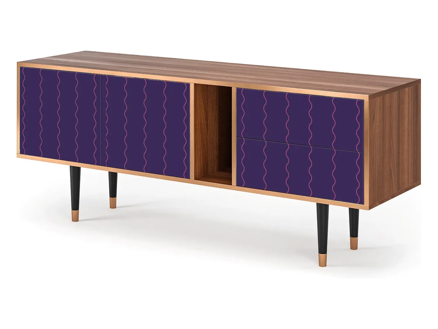 Mueble de TV - 170х69х48 cm - T1 - Grape Maccaroni, Nogueira^ Móvel De Tv