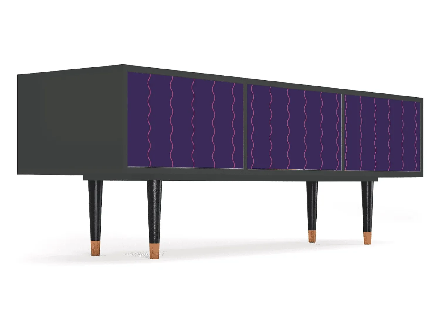 Móvel De Tv| Mueble de TV - 170х59х48 cm - T4 - Grape Maccaroni, Antracite Cinza antracite