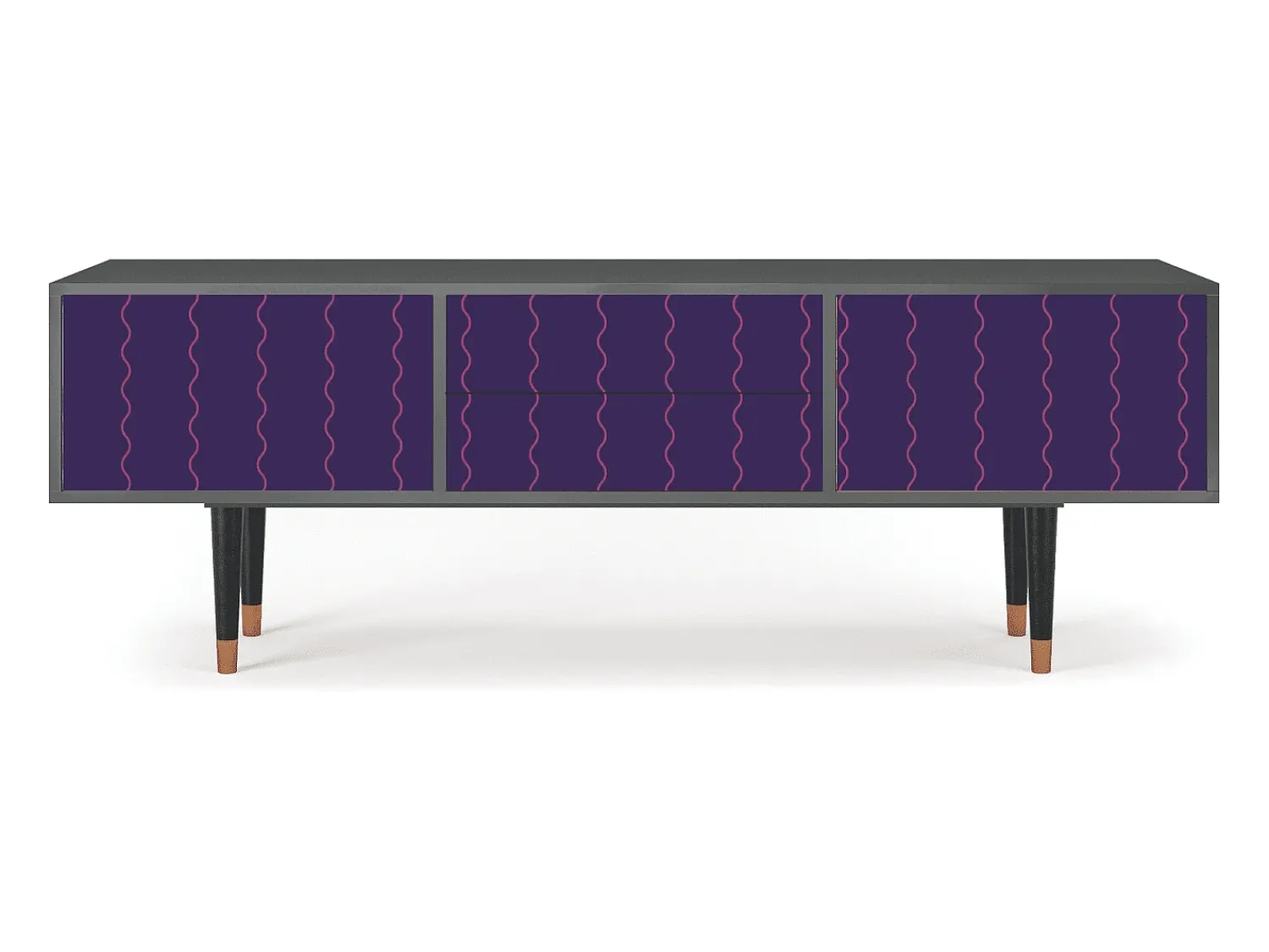 Móvel De Tv| Mueble de TV - 170х59х48 cm - T4 - Grape Maccaroni, Antracite Cinza antracite