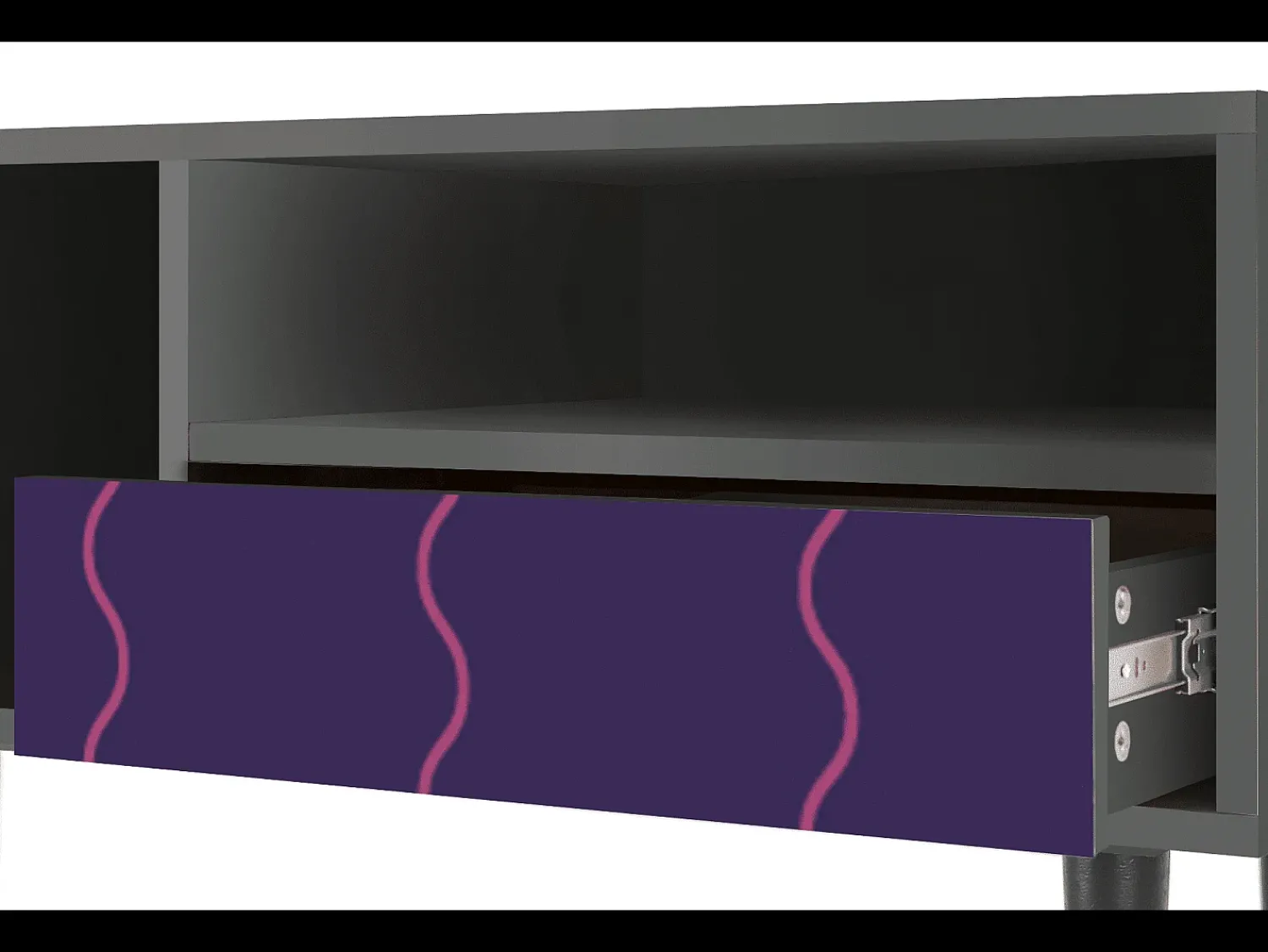 Móvel De Tv* Mueble de TV - 115х59х48 cm - T3 - Grape Maccaroni, Antracite Cinza antracite