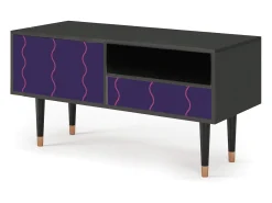 Móvel De Tv* Mueble de TV - 115х59х48 cm - T3 - Grape Maccaroni, Antracite Cinza antracite
