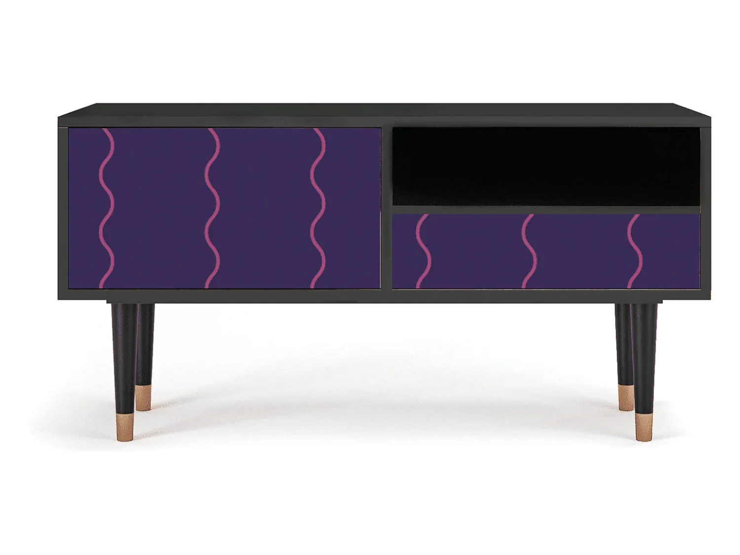 Móvel De Tv* Mueble de TV - 115х59х48 cm - T3 - Grape Maccaroni, Antracite Cinza antracite